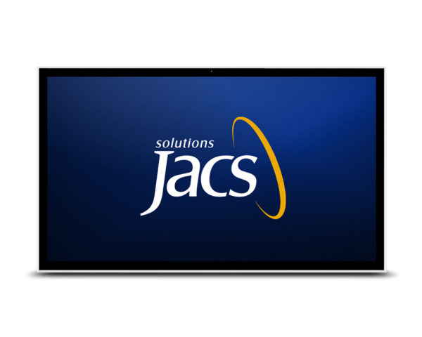 TS5503 Display with JACS Solutions logo on blue background
